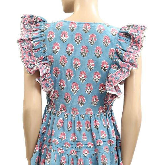 SAYLOR Anthropologie Malin Mini Dress Dahlia Floral Block Print Cotton S 282096 - Picture 8 of 11